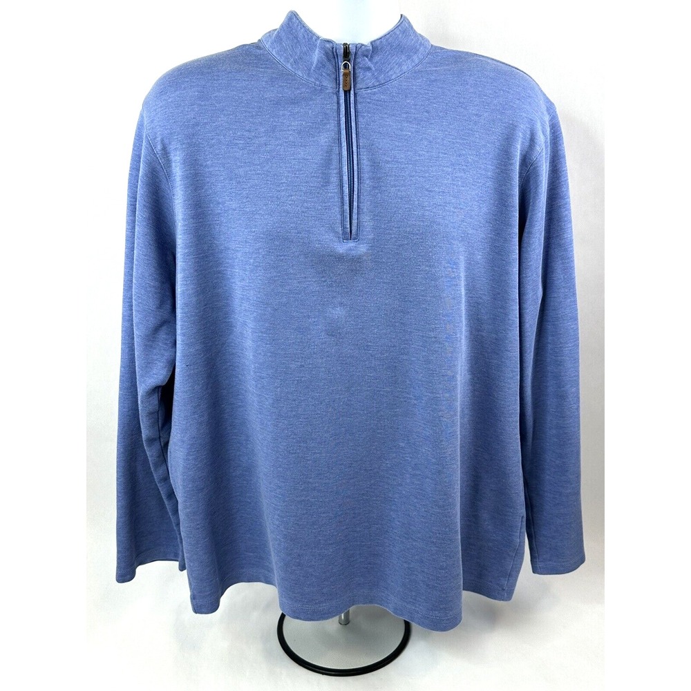 Mizzen+Main Sweater Mens 2XL Blue Fairway Zip Pullover Golfer